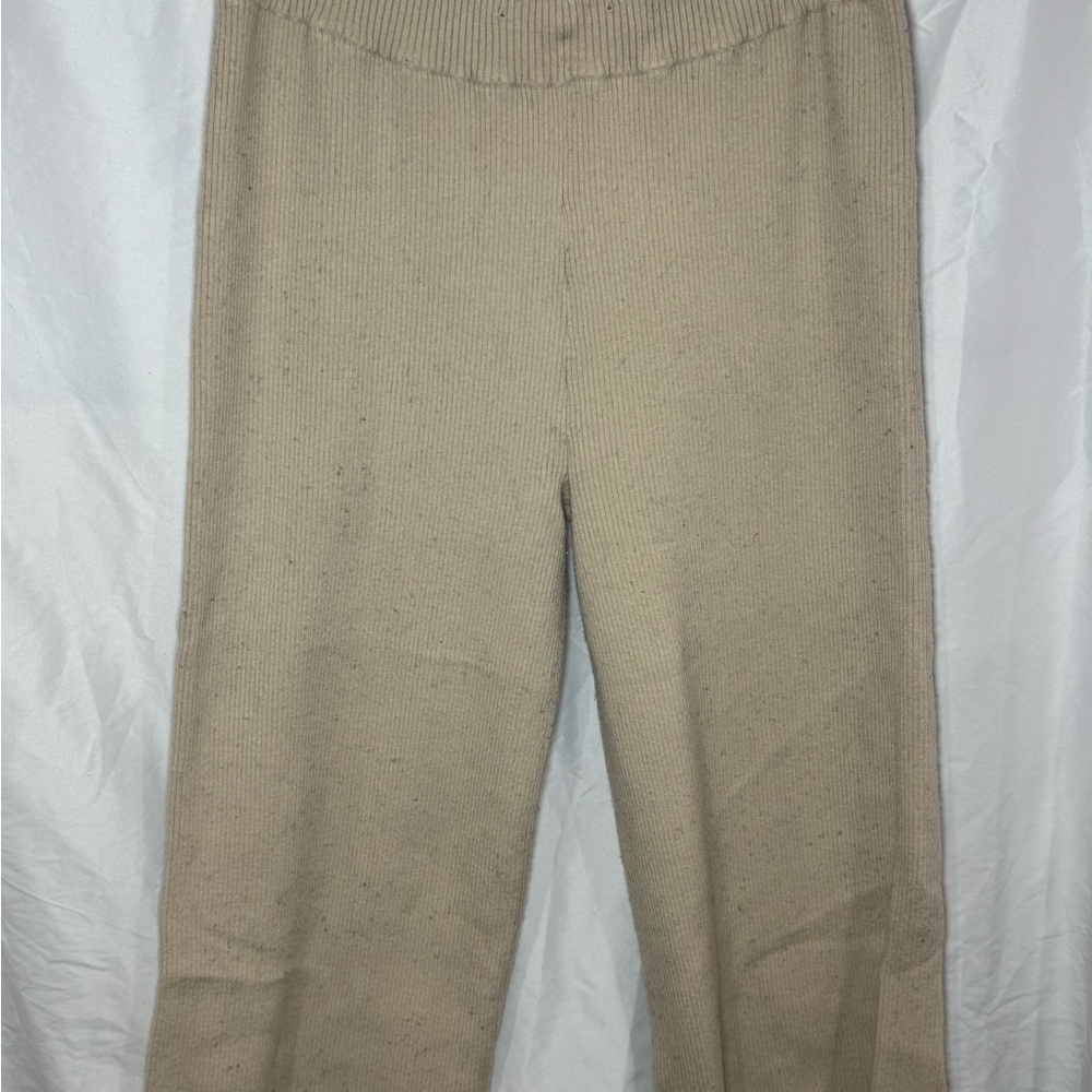 Abercrombie & Fitch Beige Ribbed High Waisted Wide Leg Women’s XL